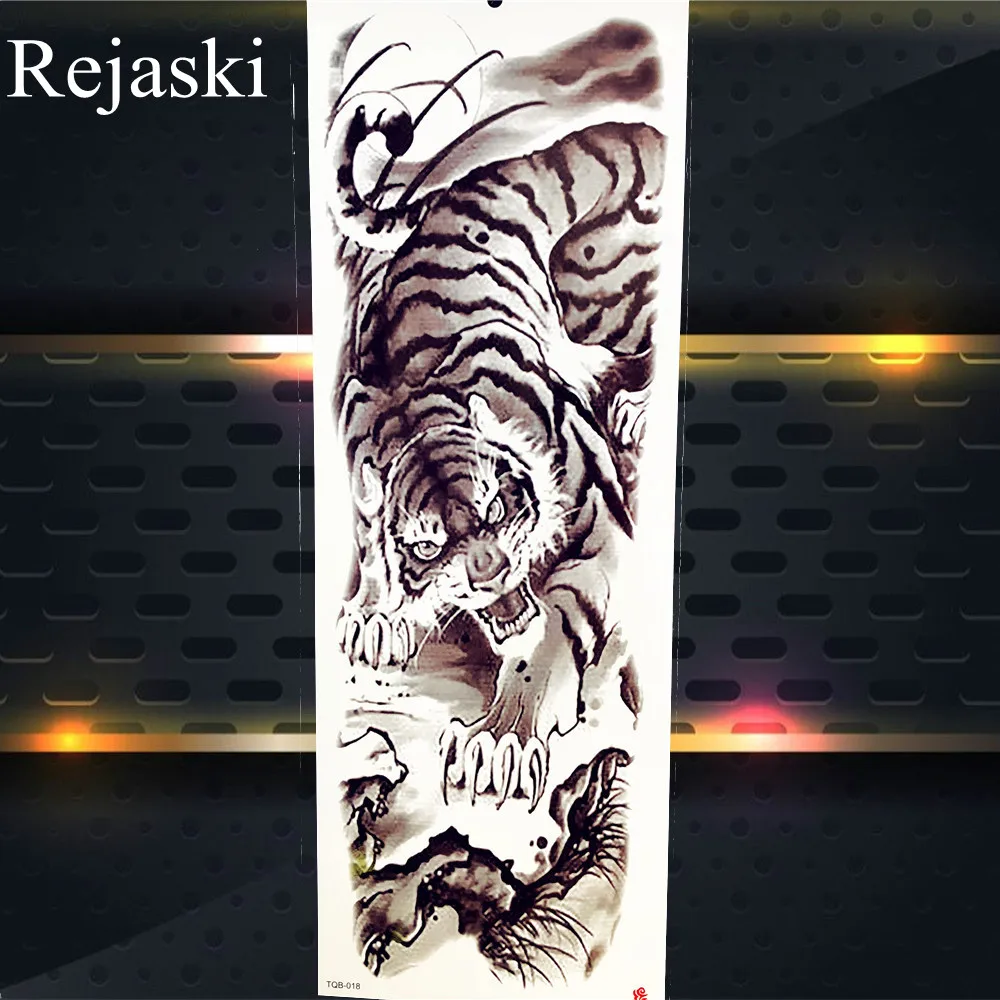 Rejaski, большая маска, Череп, монстр, для девушек, временная татуировка, рукав, полная рука, поддельная татуировка для женщин, рукав, большая бумага для тату, сексуальная - Цвет: PTQB018