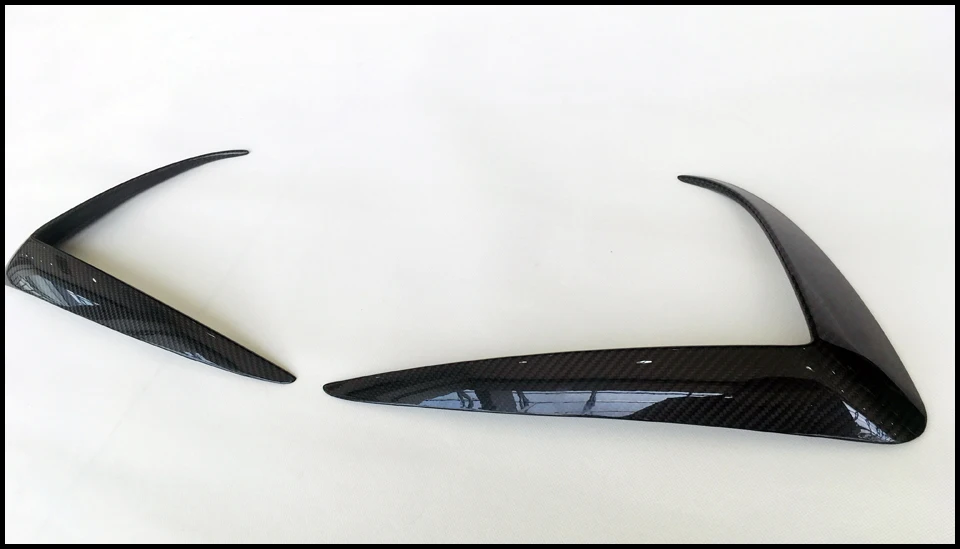 Спортивный стиль из углеродного волокна передний бампер воздушный нож для Tesla модель 3 год Модель 3 передние противотуманные фары декоративные 1 пара