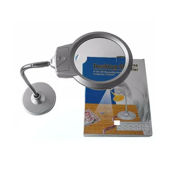 

Desktop Metal Repairing LED Illuminated Magnifier Magnifying Glass with LED Light MG4B-5 Lamp Loupe