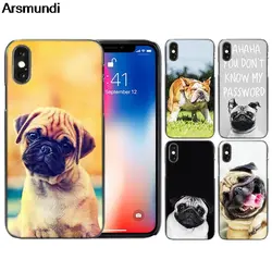 Arsmundi французский Британский бульдоги для собак Мопсов телефон чехлы для iPhone 5, 6 S 7 8 плюс XR XS Max прозрачный чехол Мягкие Чехлы из