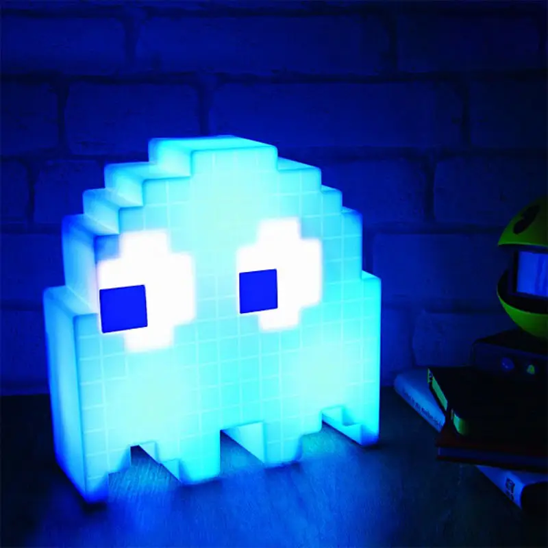 Wrumava креативный мультяшный USB Pac-man игровой тематический цветной ночной Светильник СВЕТОДИОДНЫЙ призрак лампа спальня детская комната декоративный светильник ing