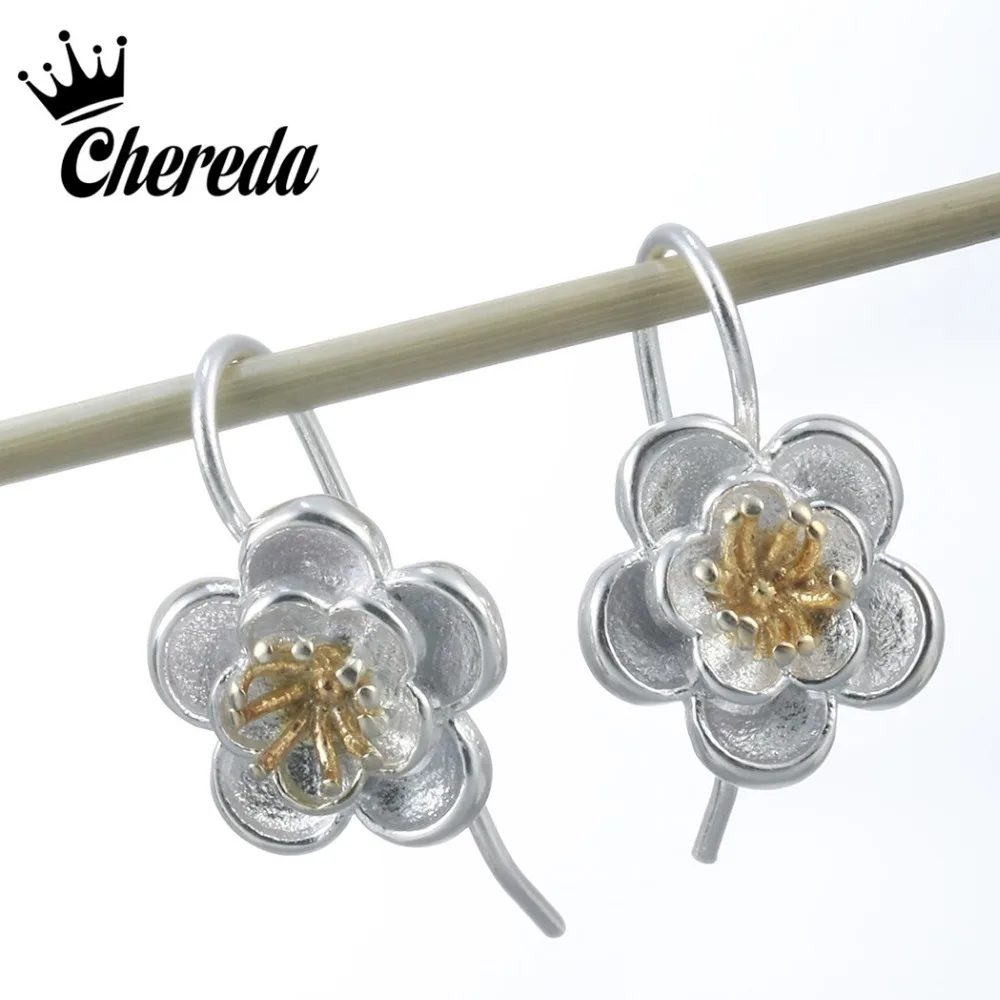 

Chereda Simple Fashion Plum Blossom Flower Drop Earrings Long Tassel Ear Jewelry Girl Birthday Hot Selling Flower Gift