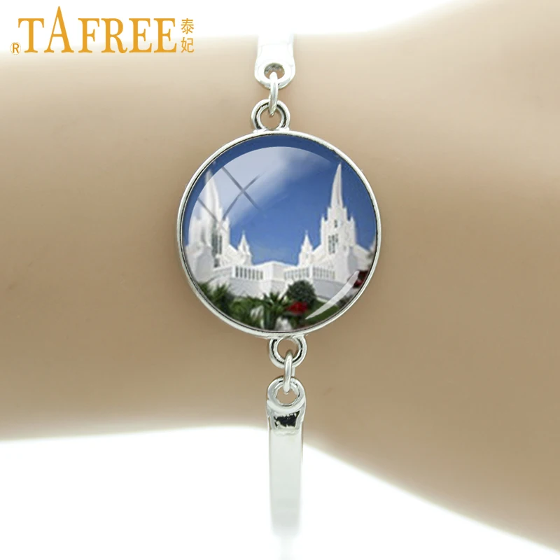 

TAFREE LDS mormons temple bracelet time and all eternity religious charm Golden Gate Bridge Eiffel Tower Old London Jewelry T396