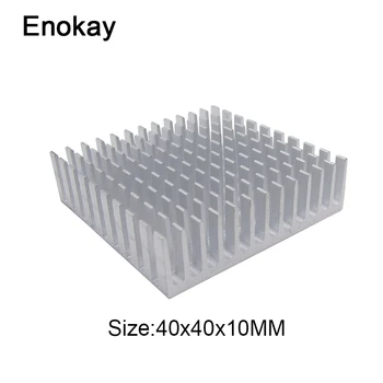 

Enokay 10pcs 40 x 40 x 10mm Aluminum Heatsink CPU Card Cooling Cooler Heat Sink
