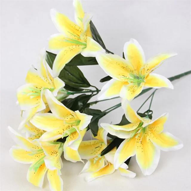 Buy 1 Dozen Leafy Artificial Silk Lily Flowers Flower