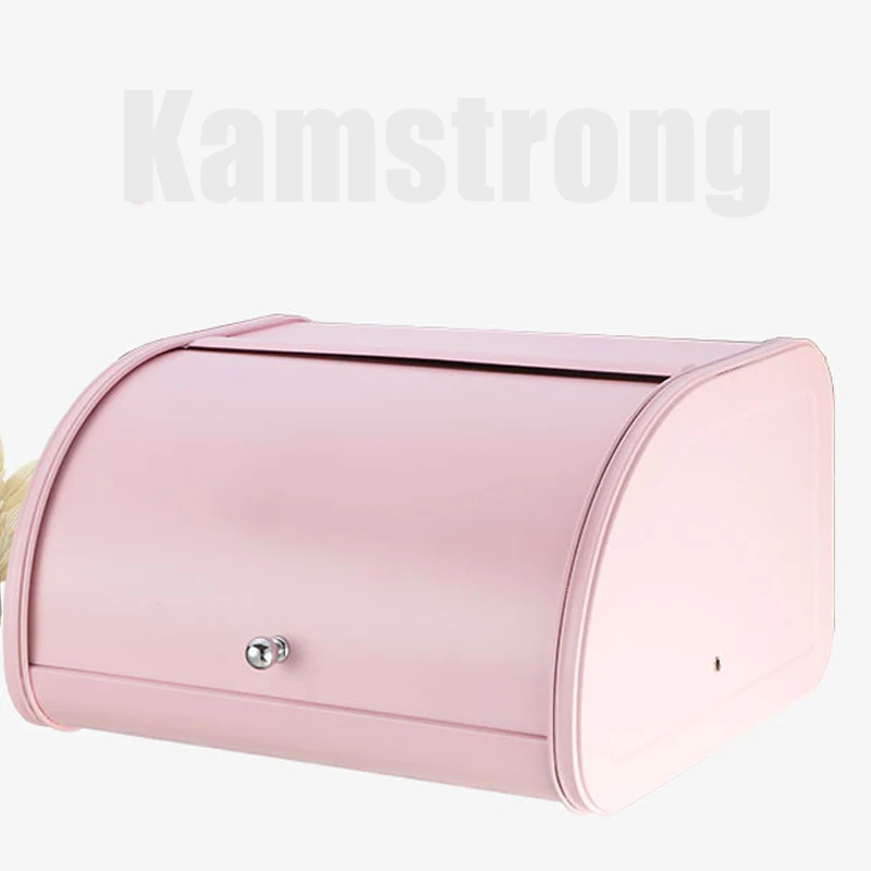 

Metal Bread Box Bin kitchen Storage Containers with Roll Top Lid Kitchenware Storage Box MF999