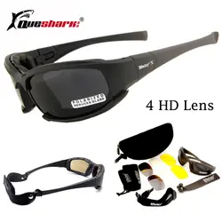 Дейзи X7 Камуфляж очки 4LS Для мужчин военные поляризованных солнцезащитных очков пуленепробиваемые страйкбол съемки Мотоцикл Велоспорт