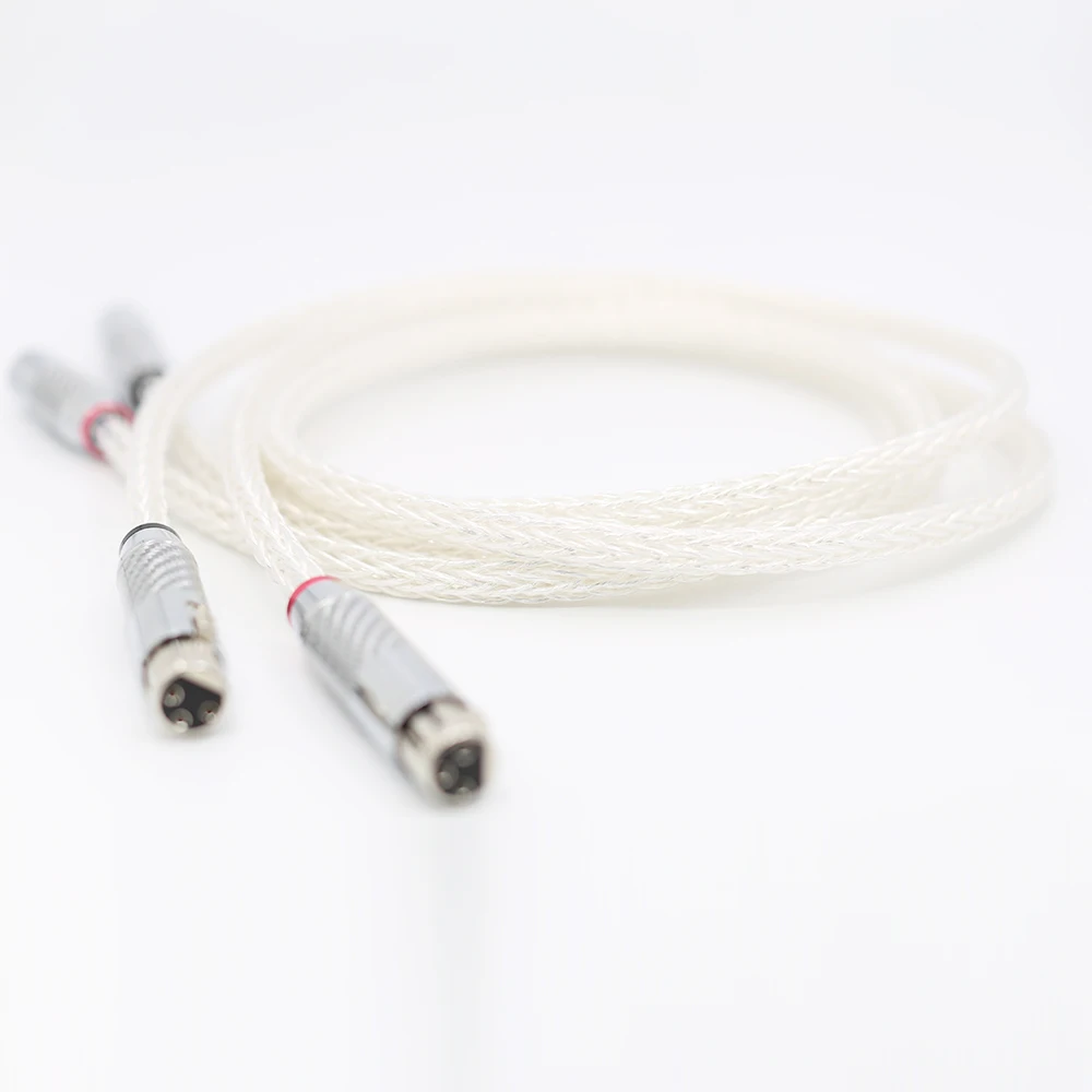  1Pair 8AG OCC Silver plated XLR Audio cable Balance cable XLR Cable Male to Female M/F Audio Cable