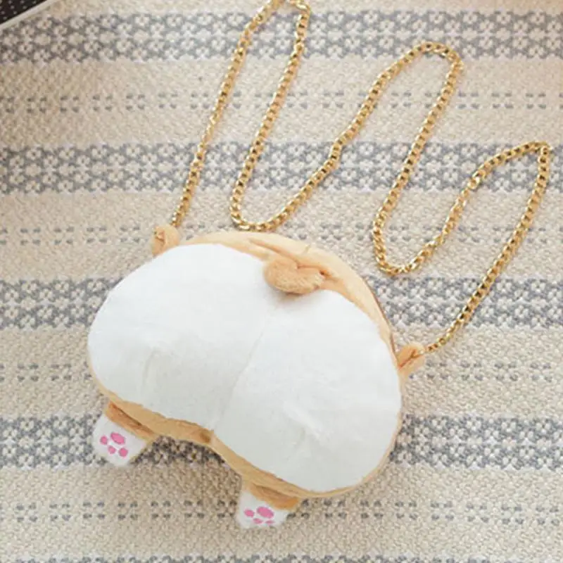 

Corgi Buttocks Cushoin Bag Small Cute Pet Dog Plush Cross Body Bag Novelty Christmas Gift for Kids Children Girl 22*20cm