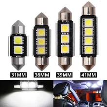 1х гирлянда светодиодная 31 мм 36 мм 39 мм 41 мм c5w 3 smd 5050 Led Can Bus автомобильный интерьерный купольный светильник гирлянда лампа для чтения Canbus без ошибок