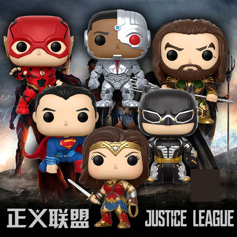 

DC Justice League Character Super Hero Wonder Woman Superman Batman Aquaman Flash Cyborg Vinyl Dolls Figure Toys