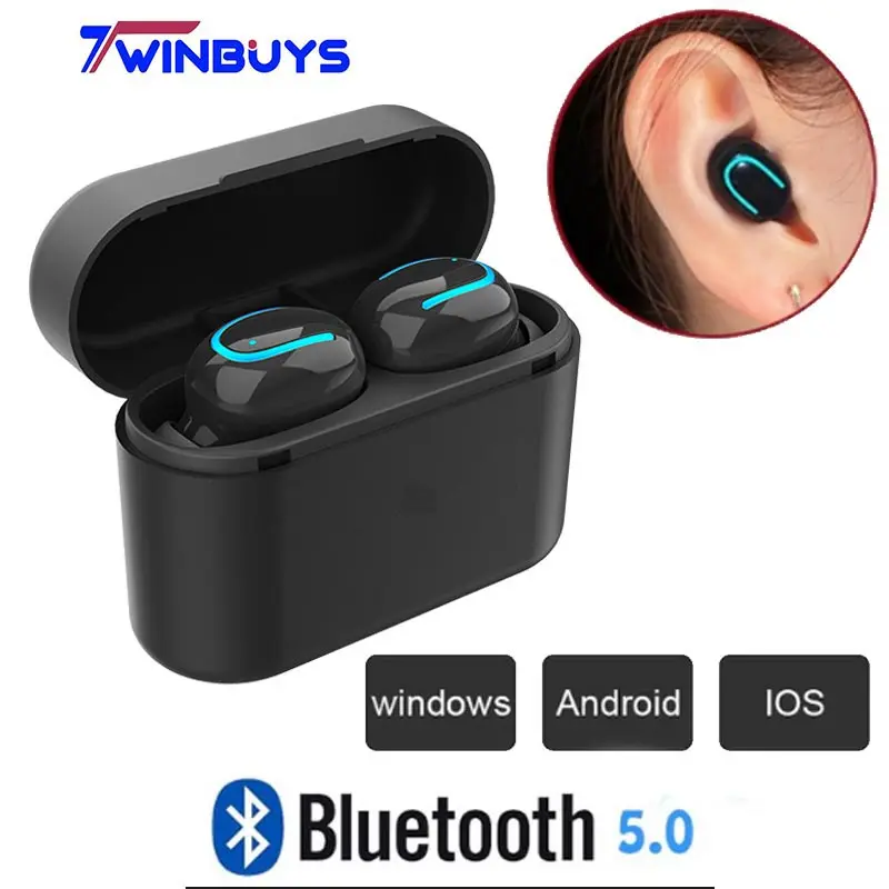 TWS Bluetooth 5 0 наушники настоящие беспроводные Hi Fi стерео Спортивная гарнитура с HD