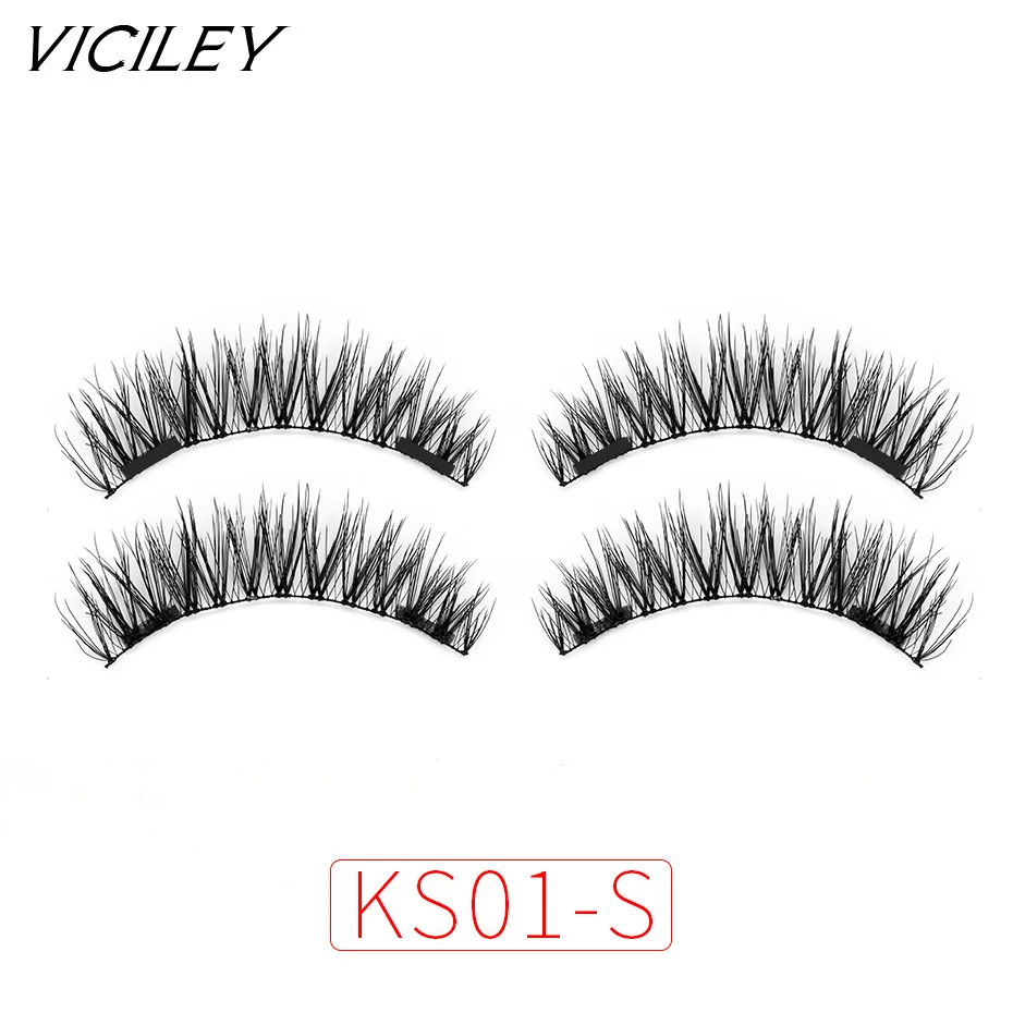 

VICILEY 6D magnetic eyelashes with double tiny magnets Natural False Eyelashes Handmade Eye Lashes Extension KS01-SY