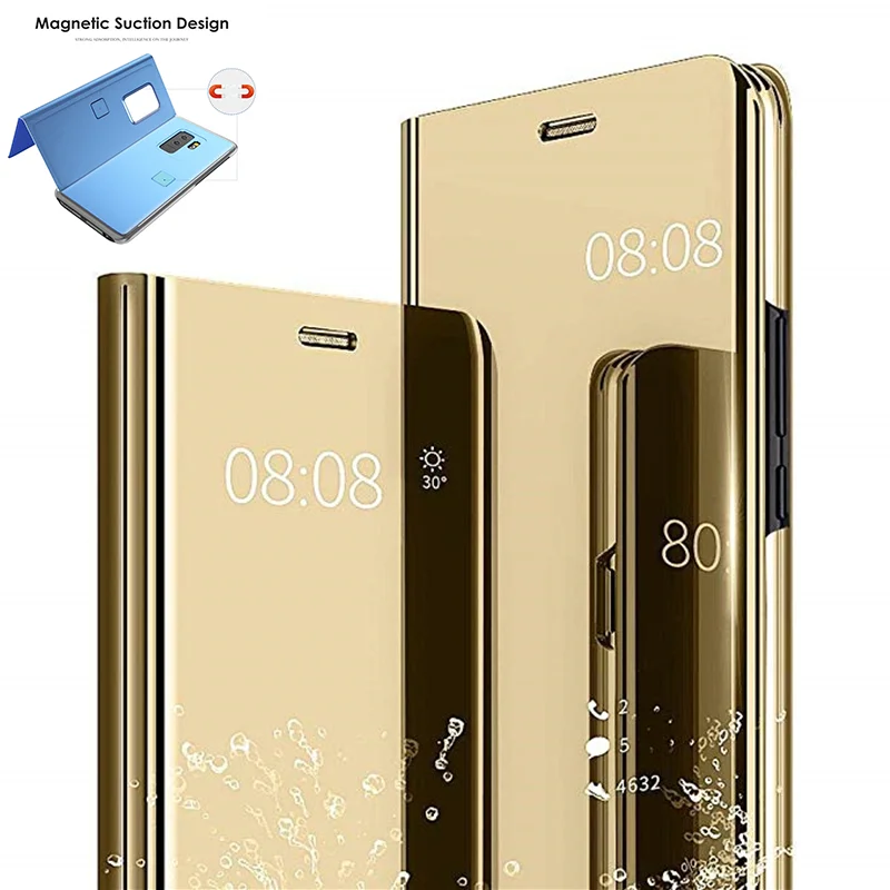 

Fashion Smart Mirror Flip Stand Leather Cover For Samsung Galaxy S8 S9 Plus A5 A6 A7 A8 A9 Plus Star 2017 2018 S6 S7 Edge Case