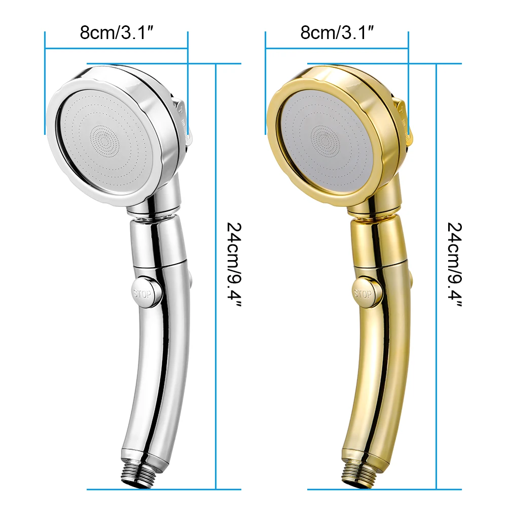 Душевая головка высокого давления хром 3 Spary установка с включением/выключением переключатель паузы водосберегающая ванная ванна опрыскиватель ручной Усилитель воды