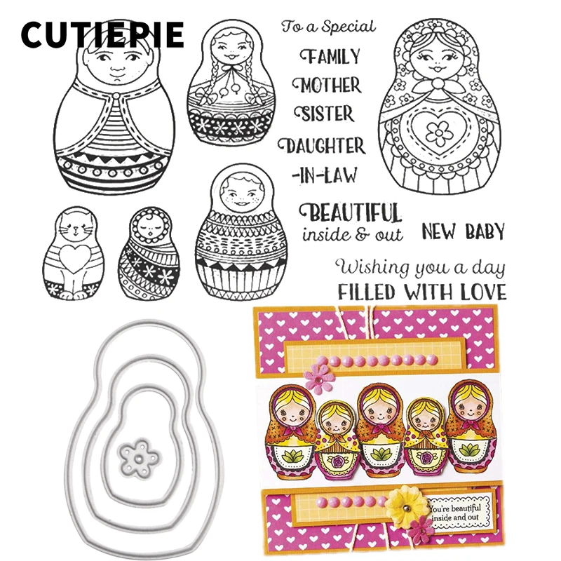 

Filled with Love Baby Metal Cutting Dies or Transparent Clear Stamp for Scrapbooking DIY Embossing Folder Paper Decor Supplies