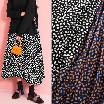 

JaneYU New Fashionable Lady Small Fragments Elastic Crepe Printed Chiffon Fabric Dress, Trousers Shirt Fabric Impermeable