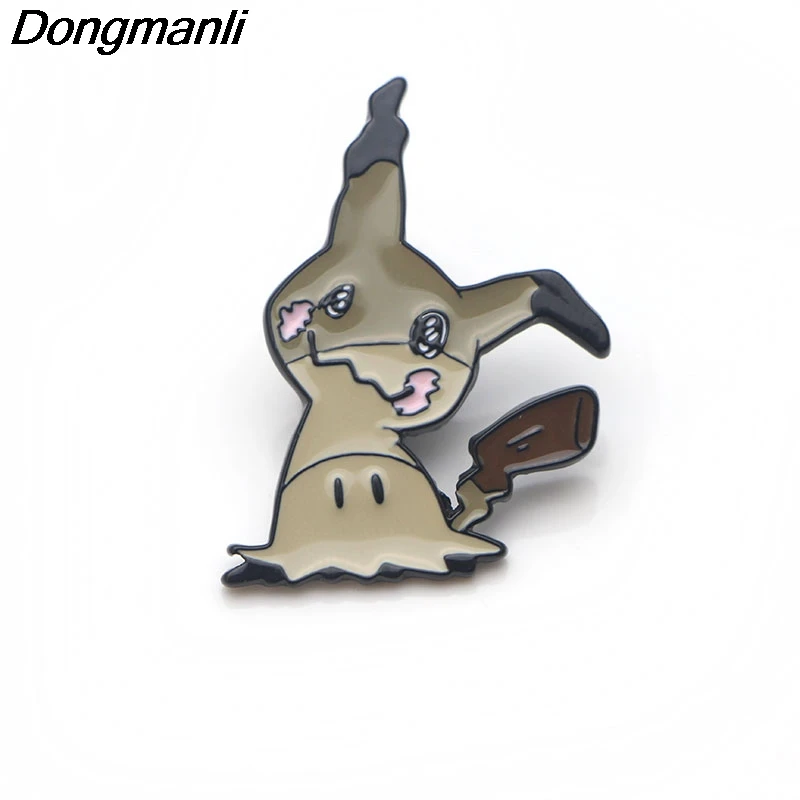 P3408 Dongmanli милые Mimikyu металлические эмалированные булавки и броши для женщин и мужчин нагрудные булавки рюкзак сумки значок детские подарки