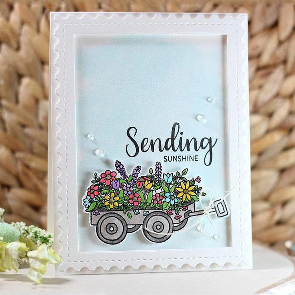 

DiyArts Garden Wagon Wishes Float Stamps and Dies Die Cuts for Card Making Scrapbooking Metal Cutting Dies New Album Scrapbook