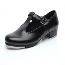 Танцевальная обувь хорошего качества для девушек и женщин, Т-образная лакированная кожа, джазовая танцевальная обувь, засоряющая обувь, размер 26-42