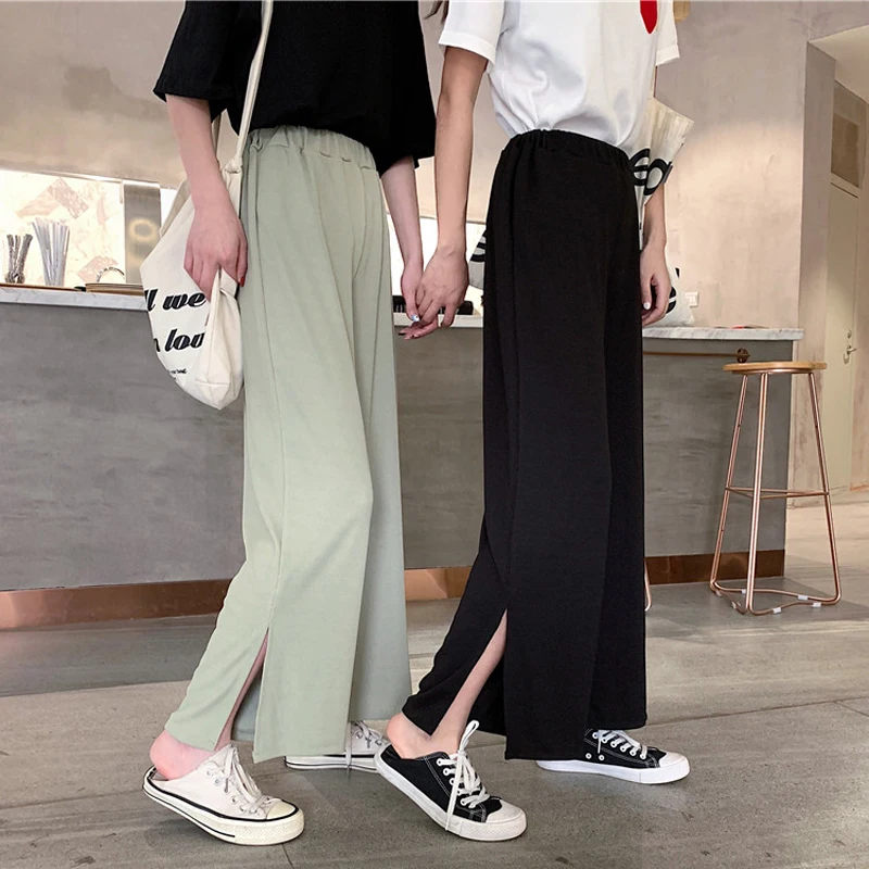 

2 Colors Mihoshop Ulzzang Korean Korea Women Fashion Clothing High Waist Wide Leg Casual Preppy Pants