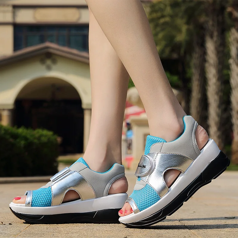 

2019 New Ladies Platform Sandales Summer New Fish Head casual Women's Shoes Slope With Platform Muffin Zapatos Mujer