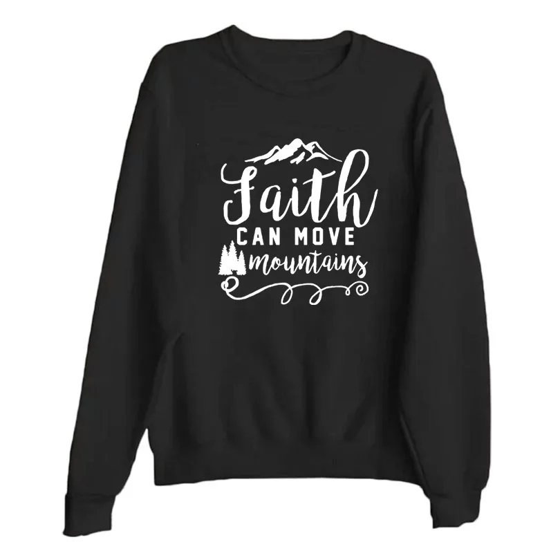 Faith Can Move HORUS Женский трикотажный хлопчатобумажный пуловер черно белые топы