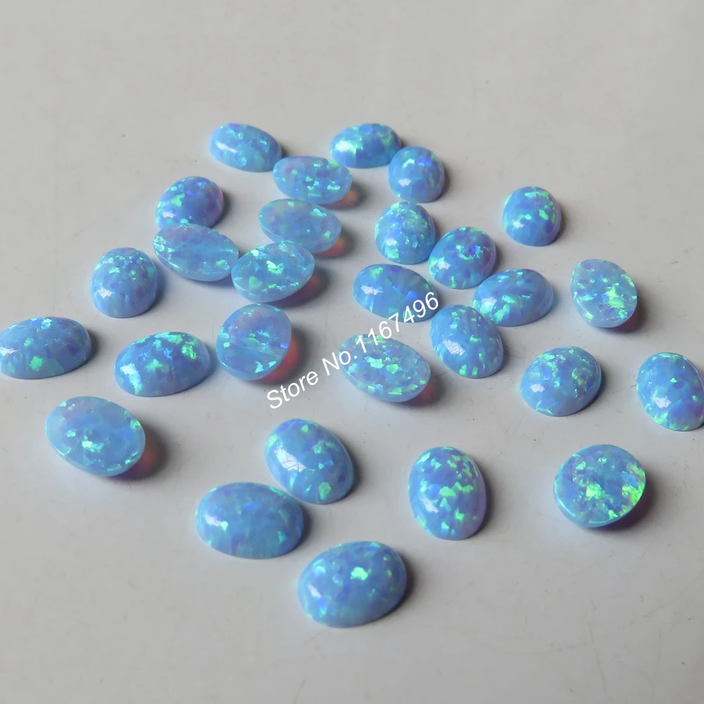 

50pcs/ lot 78colors 6x8mm Oval Fire Opal Stone Synthetic Opal Stone Oval Cabochon Opal for Jewelry