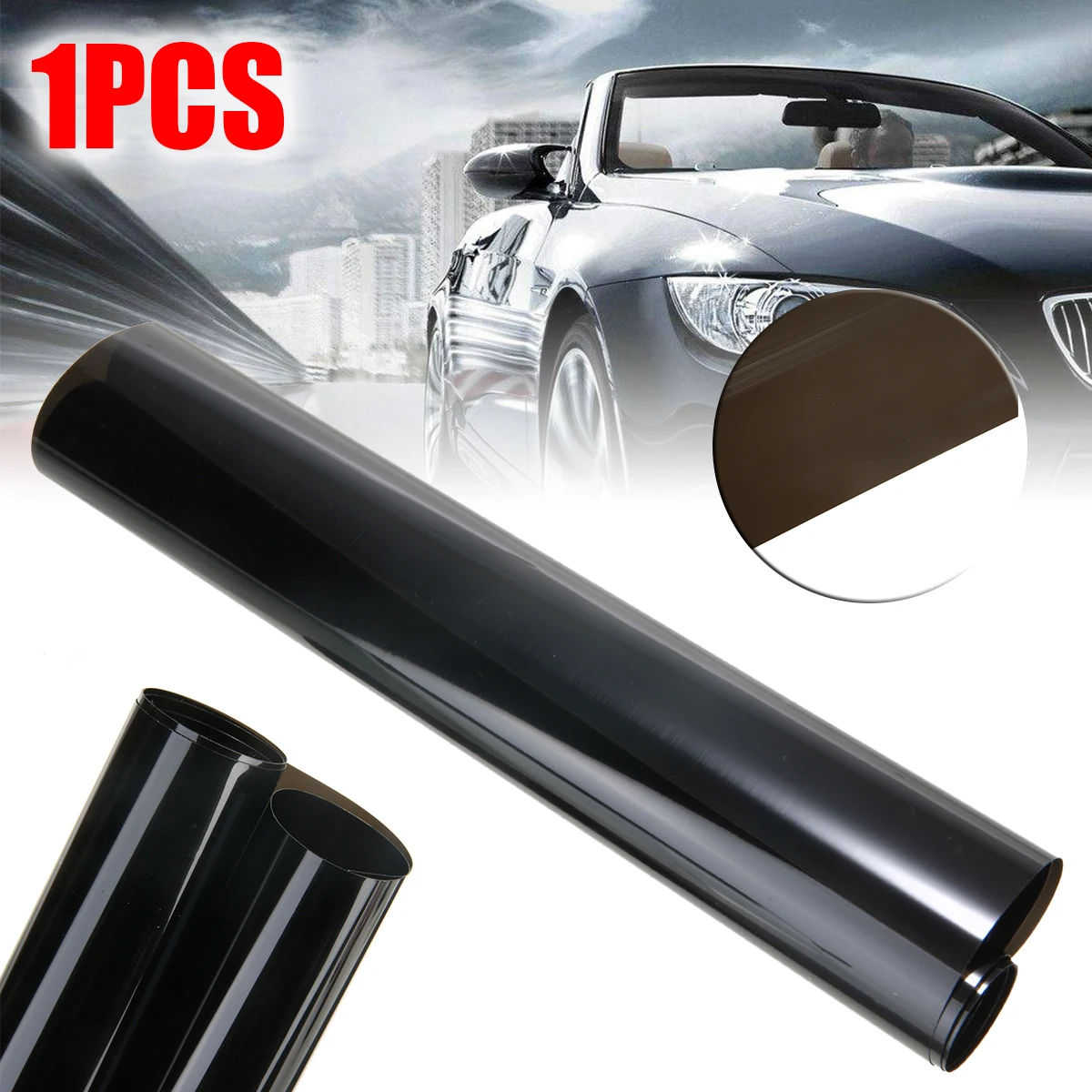 MAYITR Dark Black Vinyl Sticker Car Headlight Light Taillight Tint Vinyl Smoke Film Sheet Stickers 60x30CM Car-Styling Accessory
