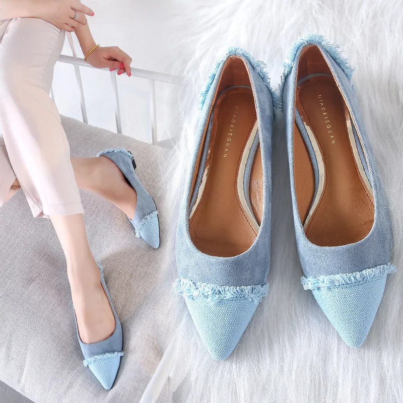 pointed toe flats with tassels