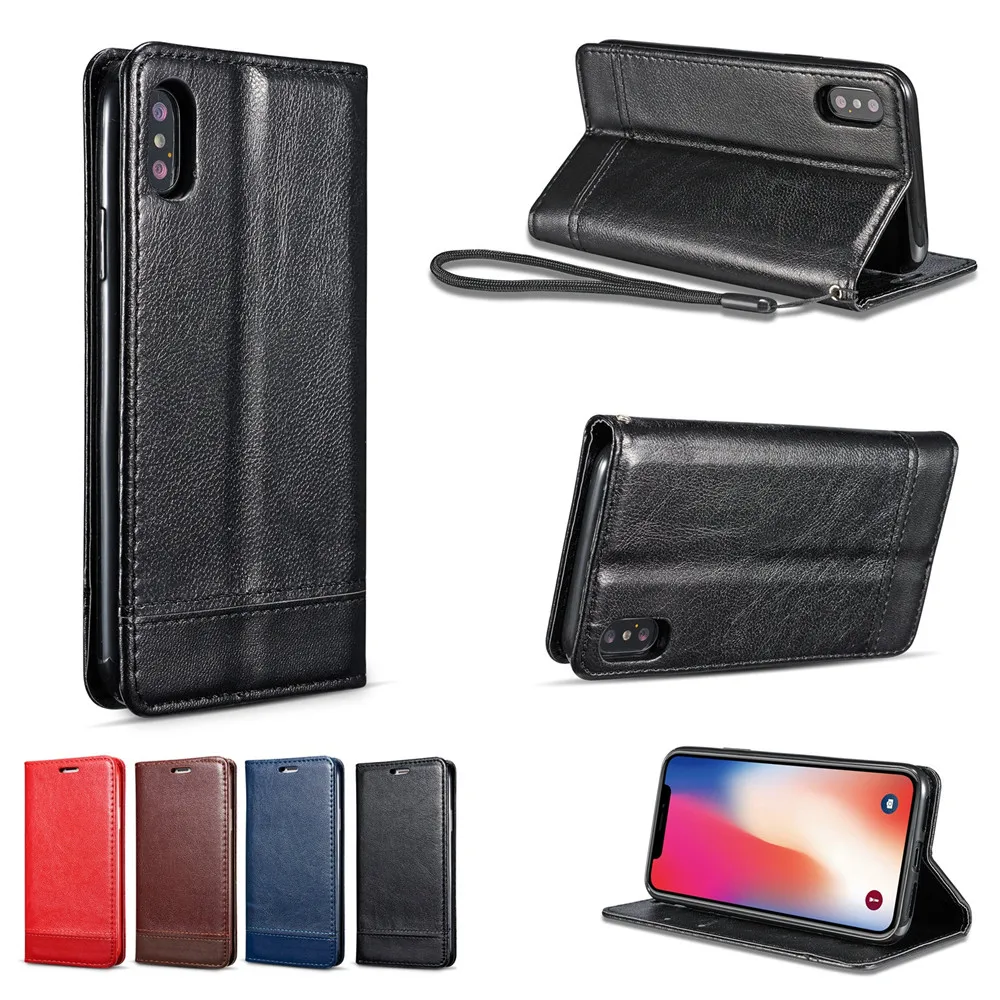 Кожаный чехол-бумажник с отделением для карт чехол Iphone X XS MAX XR 8 7 6 S Plus 5 5S SE сo