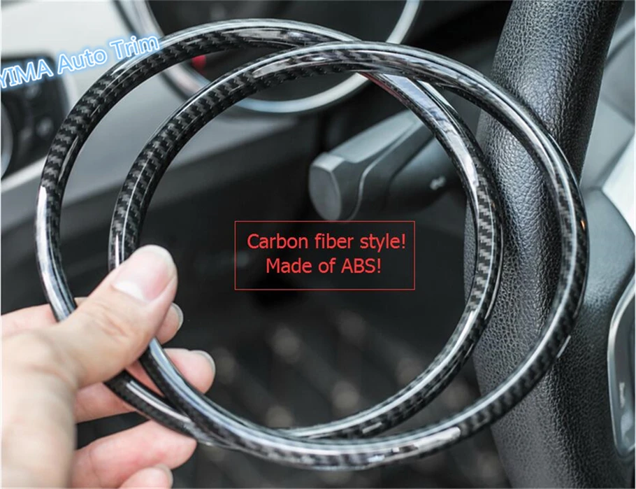 Lapetus углеродного волокна Цвет приборной панели Экран дисплея украшение кольцо накладка ABS, пригодный для Ford Mustang