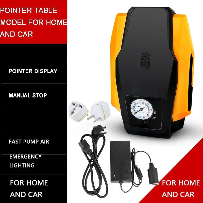 Цифровой дисплей, автомобильный велосипедный надувной насос, воздушный компрессор, портативный 12 В/220 В, автомобильный велосипед, насос для шин, Электрический мини-насос - Напряжение: For Home and Car 2