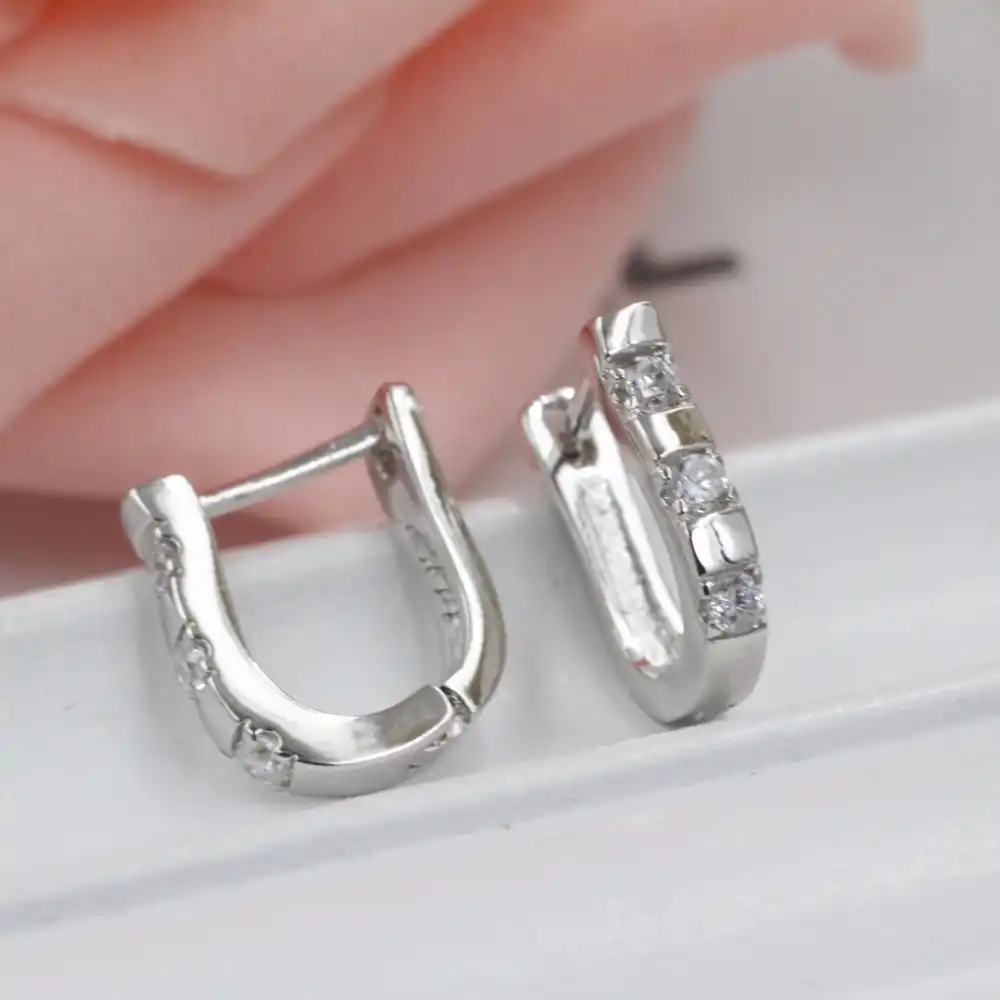 2017 Бесплатная доставка, ювелирные изделия из 925 стерлингового серебра, одна микро-инкрустация серебряные серьги с цирконием, циркониевые серьги с покрытием для женщин