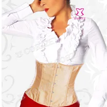 Solid Satin Waist Slimming Underbust Corset Short Bustier Sexy Waist Cincher Corselet Top Women’s Corpete Shaper Underwear