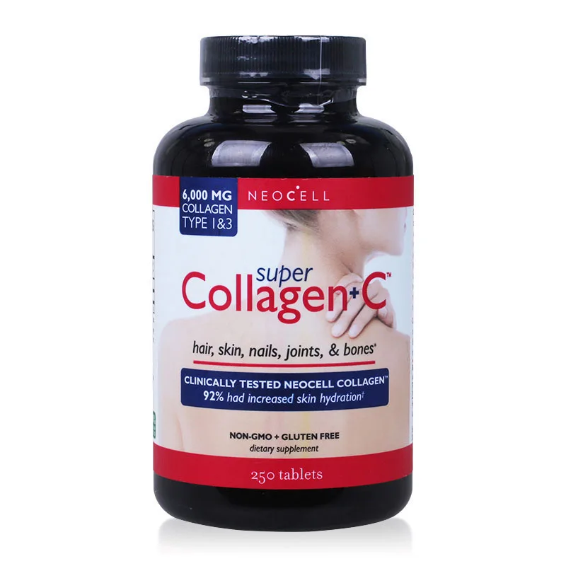 

Free Shipping Super Hydrolyzed Collagen+C Hair,skin,nails,joints,& Bones 250 pcs Date 20