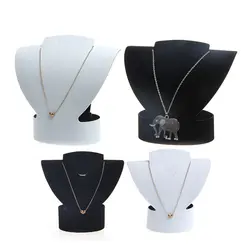 Складной бархат ювелирные изделия цепочки и ожерелья бюст подставка для сережек стенд стойки Show Case черный, белый цвет