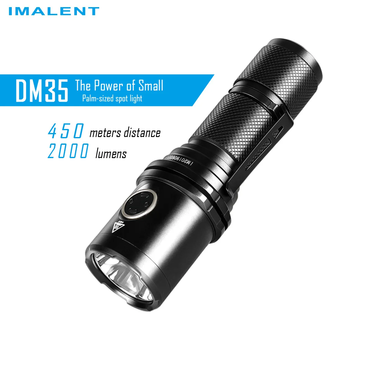 

Imalent DM35 Rechargeable Flashlight CREE XHP35 HI LED max 2000 lumen beam thorw 450 meter torch with Micro-USB 5000mAh battery