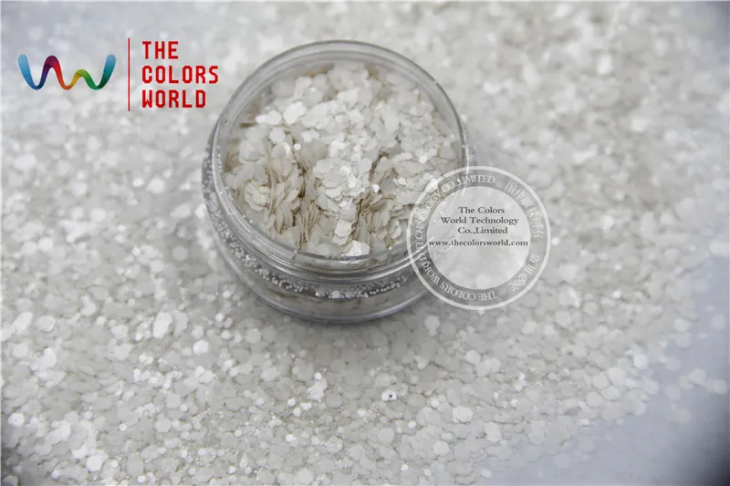 

HH2104-242 White Colors Hexagon Shape Glitter Sequins for nail art DIY decoration and Halloween's decorations