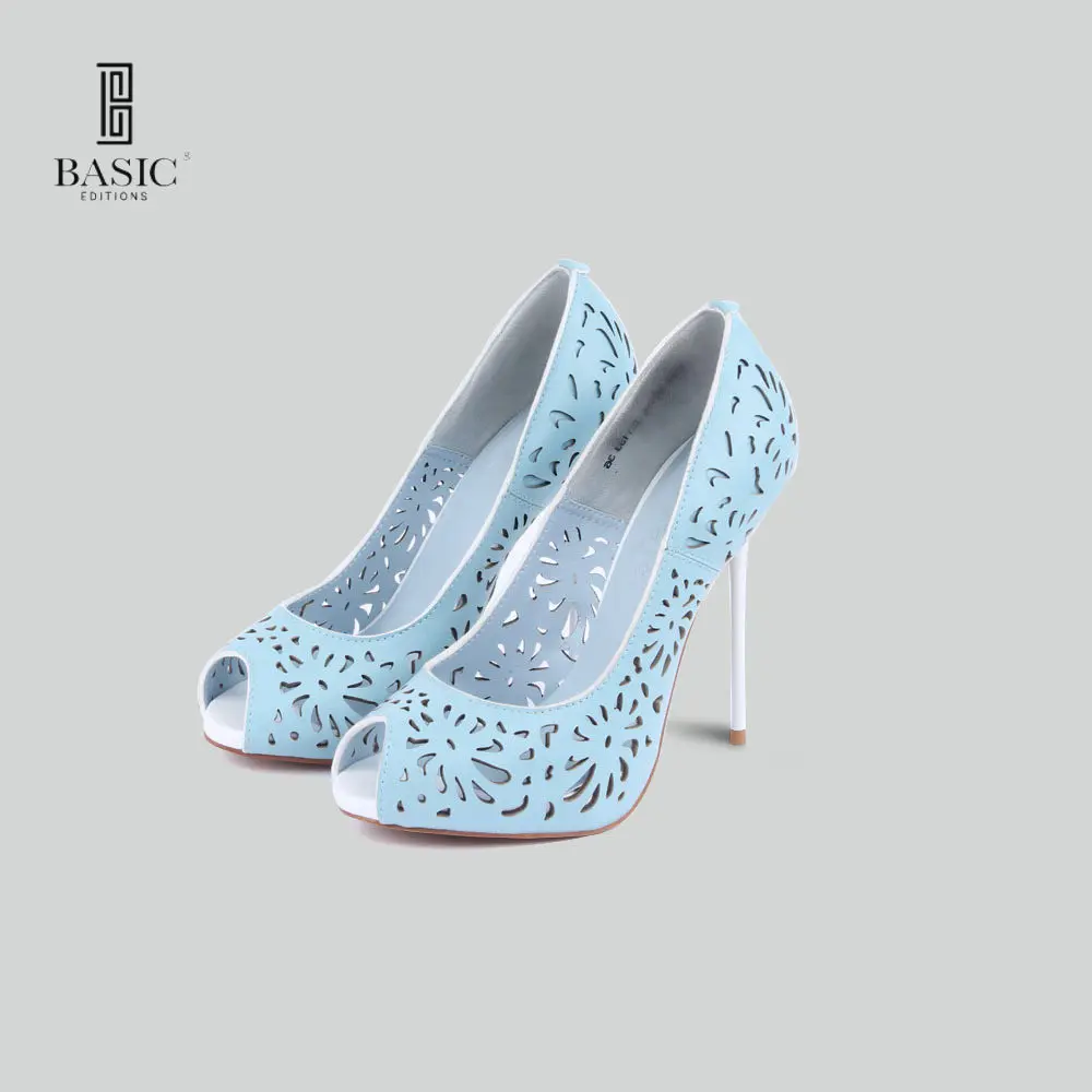 

BASIC EDITIONS SPRING SUMMER High Heels WOMEN PEEP TOE CUT OUT DECORATION FASHION PARTY SHOES - 1262-661