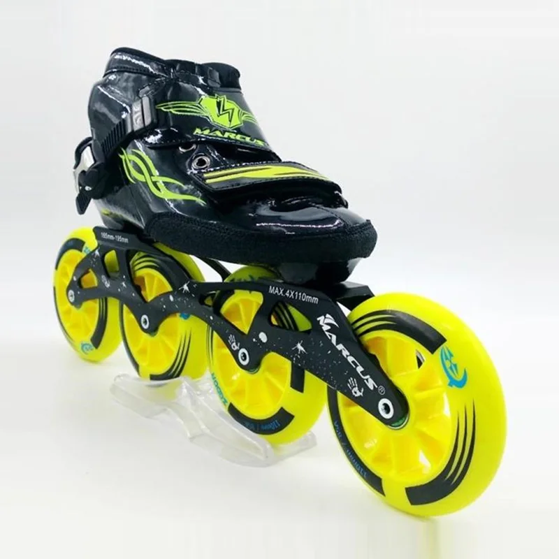 يستحق! الكربون الألياف الفيبرجلاس سرعة حذاء تزلج بعجلات الأسود كيد الكبار المنافسة الشارع سباق أحذية رياضية التدريب Patines
