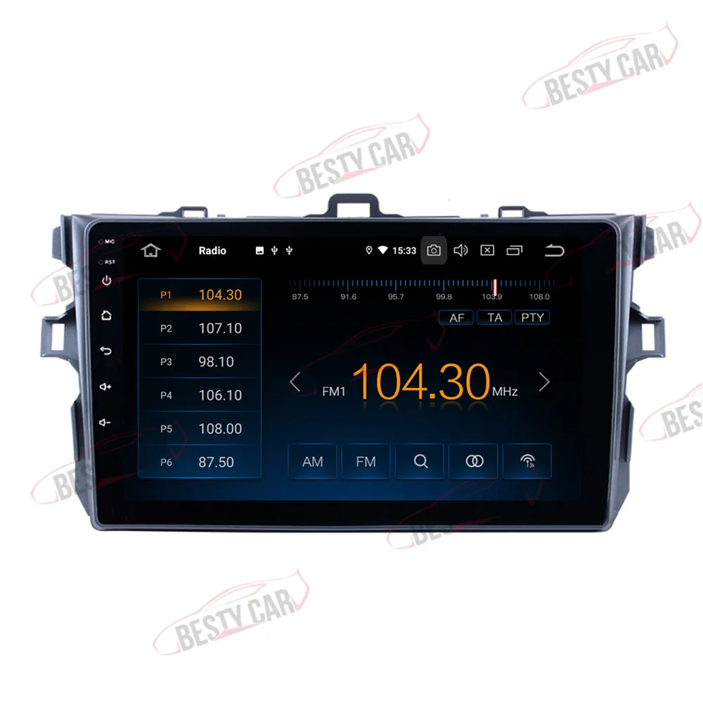 Perfect Android 9.0 Car Multimedia Player Stereo GPS for Toyota COROLLA 2006~2016 Navigation Head Unit Radio DSP 2.5D+IPS 5