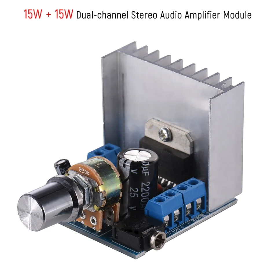 Плата усилителя стерео 2,0 аудио усилитель модуль 15 Вт+ 15 Вт двухканальный мини усилитель плата усиления DIY монтажная плата с радиатором - Цвет: 15W