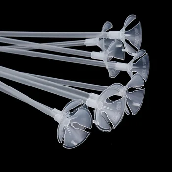 

10PCS Latex Balloon Stick 40cm Balloons Holder Sticks with Cups Transparent Rods Plastic Pole Bracket Party Decor--Factory Price