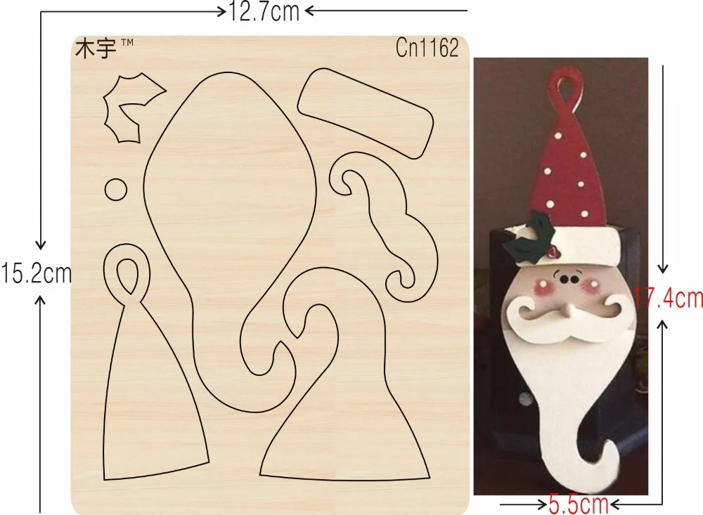 

Santa Claus cn1162 muyu cutting die-- new wooden mould cutting dies for scrapbooking Thickness-15.8mm