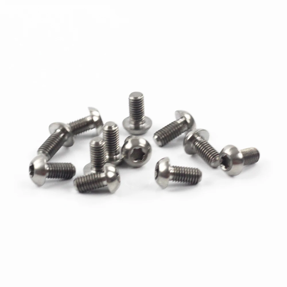 12Pcs Titanium M5 x10mm Torx Half Round Head Screws Disc Brake Rotor Bolts