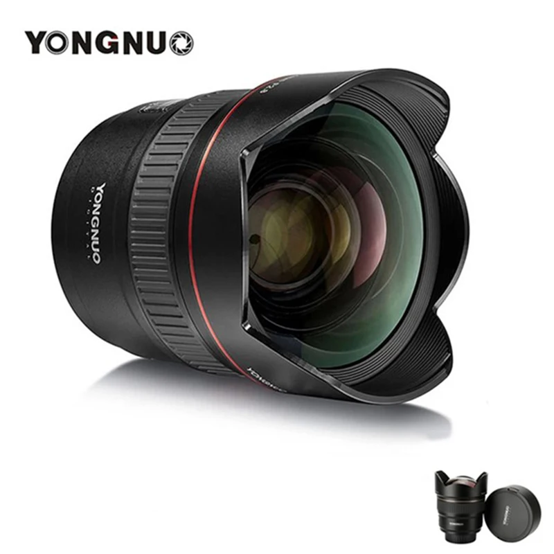 

Yongnuo 14mm F2.8 Camera Lens For Canon EOS 700D For Nikon D5300 YN14mm F2.8N Ultra-wide Angle Prime Lenses AF MF