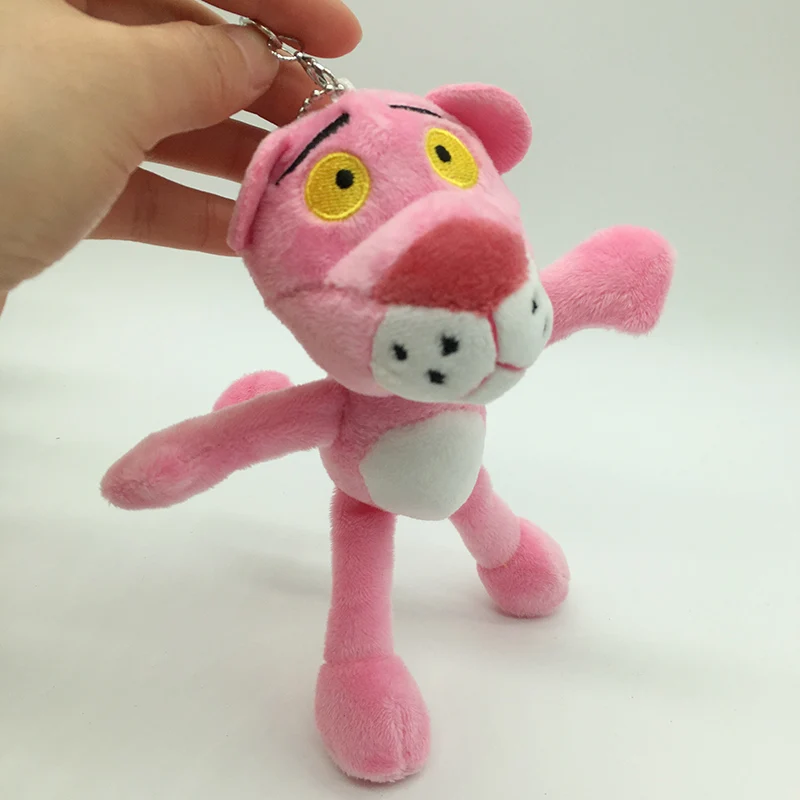 Прекрасный 15 см розовый подвеска "Пантера" плюшевые куклы с изображением леопарда из мультфильма плюшевые игрушки для цепочек для ключей, подвеска для девочек, подарки для детей