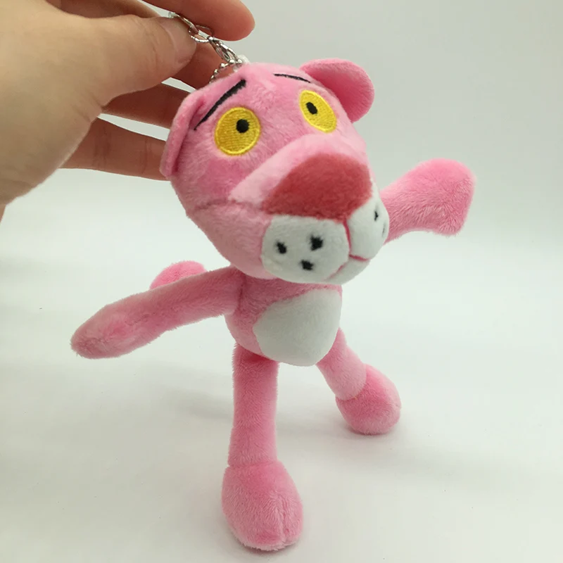 

Lovely 15cm Pink Panther Pendant Plush Dolls Cartoon Leopard Plush Toy Keychain Bag Pendant for Girls Children Gifts