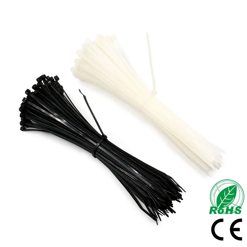 100PCS-3-X-60-80-100-120-150-200mm-White-Black-Milk-Cable-Wire-Zip-Ties